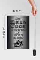 Holzschild Motorrad 20x30cm Biker Code you only live once