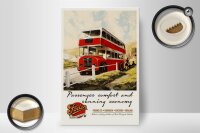 Holzschild Spruch 20x30cm Foden Bus Tour comfort economy