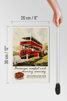 Holzschild Spruch 20x30cm Foden Bus Tour comfort economy