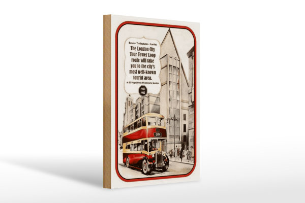 Holzschild Spruch 20x30cm London City Tour 1931-1962