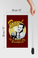 Holzschild Bier 20x30cm Beer it´s whats for Breakfast
