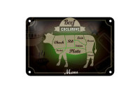 Blechschild Fleisch 18x12cm Schnitte Beef exklusive...