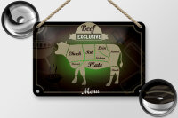 Blechschild Fleisch 18x12cm Schnitte Beef exklusive...