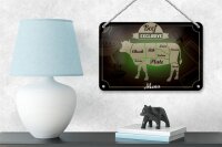 Blechschild Fleisch 18x12cm Schnitte Beef exklusive Menü