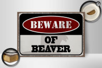 Holzschild Spruch 30x20cm beware of beaver