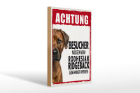 Holzschild Spruch 20x30cm Tiere Achtung Rodhesian Ridgeback