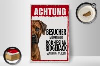 Holzschild Spruch 20x30cm Tiere Achtung Rodhesian Ridgeback