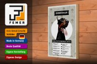 Holzschild Spruch 20x30cm Doberman Eigentumsrechte Geschenk