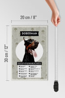 Holzschild Spruch 20x30cm Doberman Eigentumsrechte Geschenk