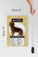 Holzschild Spruch 20x30cm Dackel Eigentumsrechte Geschenk