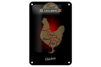 Blechschild Fleisch 12x18cm Fowl exklusive chicken