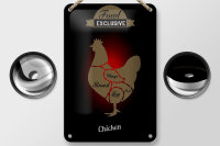 Blechschild Fleisch 12x18cm Fowl exklusive chicken