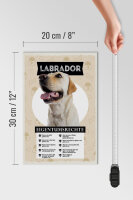 Holzschild Spruch 20x30cm Labrador Eigentumsrechte Geschenk