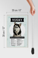 Holzschild Spruch 20x30cm Husky Eigentumsrechte Geschenk