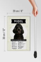 Holzschild Spruch 20x30cm Pudel Eigentumsrechte Geschenk