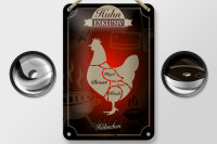 Blechschild Fleisch 12x18cm Huhn exklusive Hähnchen