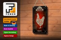 Blechschild Fleisch 12x18cm Huhn exklusive Hähnchen