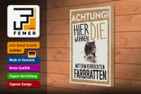 Holzschild Spruch 20x30cm Tiere Achtung hier Farbratten