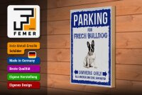 Holzschild Spruch 20x30cm parking for frech bulldog Geschenk