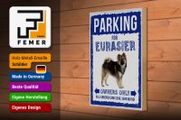 Holzschild Spruch 20x30cm parking for eurasier Hund