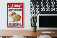 Holzschild Spruch 20x30cm Achtung Meerschweinchen Patrouille