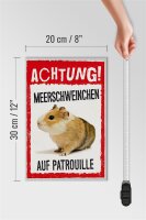 Holzschild Spruch 20x30cm Achtung Meerschweinchen Patrouille