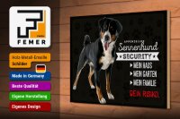 Holzschild Spruch 30x20cm Sennenhund Security mein Haus