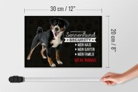 Holzschild Spruch 30x20cm Sennenhund Security mein Haus