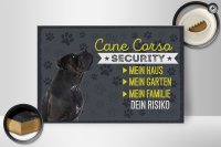 Holzschild Spruch 30x20cm Cane Corso Security dein Risiko