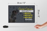 Holzschild Spruch 30x20cm Cane Corso Security dein Risiko