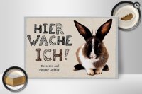 Holzschild Spruch 30x20cm Hase hier wache ich eigene Gefahr