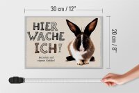 Holzschild Spruch 30x20cm Hase hier wache ich eigene Gefahr