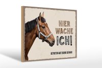 Holzschild Spruch 30x20cm Pferd links hier wache ich...