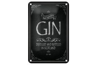 Blechschild Alkohol 12x18cm Gin best ingredients Scotland