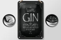 Blechschild Alkohol 12x18cm Gin best ingredients Scotland