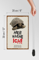 Holzschild Spruch 20x30cmkröte hier wache eigene Gefahr