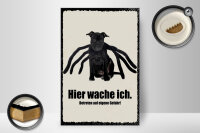 Holzschild Spruch 20x30cm Hund hier wache ich eigene Gefahr