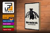Holzschild Spruch 20x30cm Hund hier wache ich eigene Gefahr