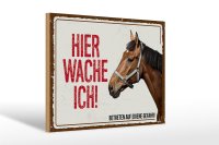 Holzschild Spruch 30x20cm Pferd hier wache ich eigene Gefahr