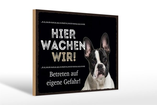 Holzschild Spruch 30x20cm Tiere hier wachen wir eigene Gefahr