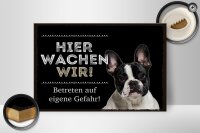 Holzschild Spruch 30x20cm Tiere hier wachen wir eigene Gefahr