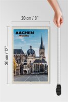 Holzschild Städte Aachen Deutschland Dom Architektur 20x30cm
