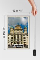 Holzschild Städte Augsburg Rathaus Architektur 20x30cm