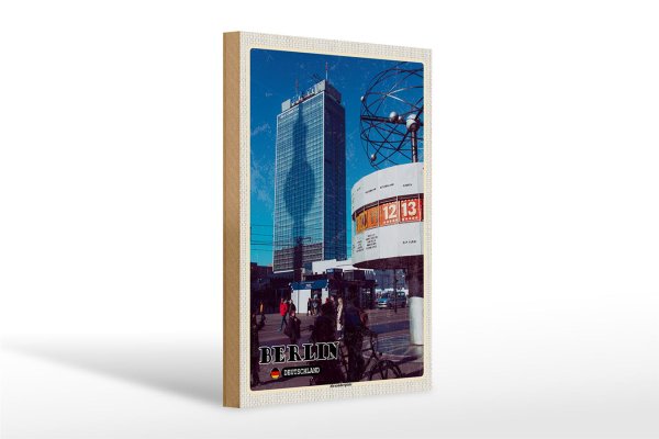 Holzschild Städte Berlin Alexanderplatz Hauptstadt 20x30cm
