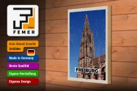 Holzschild Städte Freiburg Deutschland Münster Trip 20x30cm