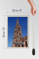 Holzschild Städte Freiburg Deutschland Münster Trip 20x30cm