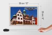 Holzschild Städte Freiburg Rathaus Architektur 30x20cm