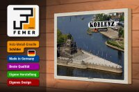 Holzschild Städte Koblenz Deutsches Eck Kurztrip 30x20cm