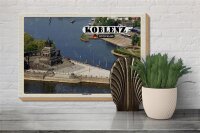 Holzschild Städte Koblenz Deutsches Eck Kurztrip 30x20cm