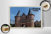 Holzschild Städte Lübeck Deutschland Holstentor 30x20cm